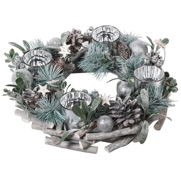 Round Pinecone Candle Holder