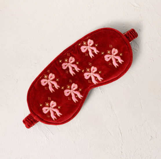 Elizabeth Scarlett Rouge Velvet Eye Mask - Dazzling Bows