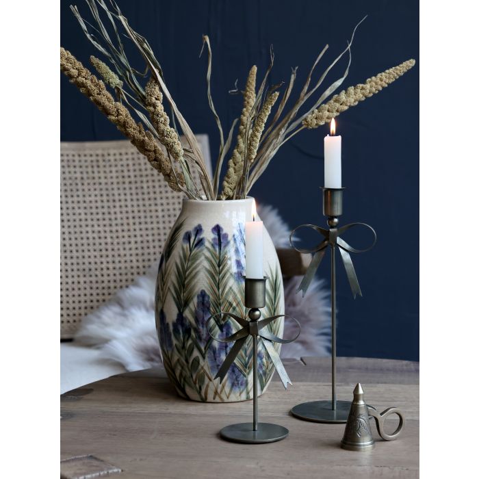 Candlestick With Bow - Antique Brass
