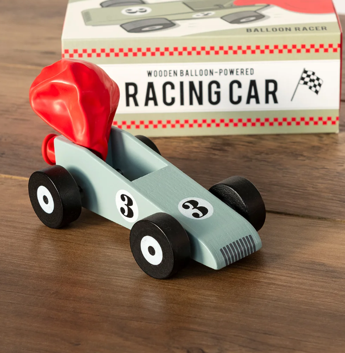 Wooden Balloon-Powered Racing Car