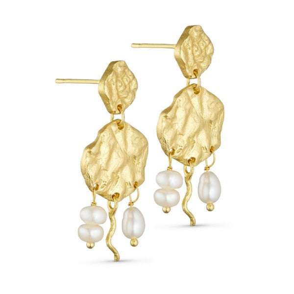 Pure By Nat Earrings With Pearl Pendants