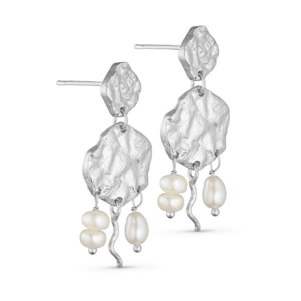Pure By Nat Earrings With Pearl Pendants