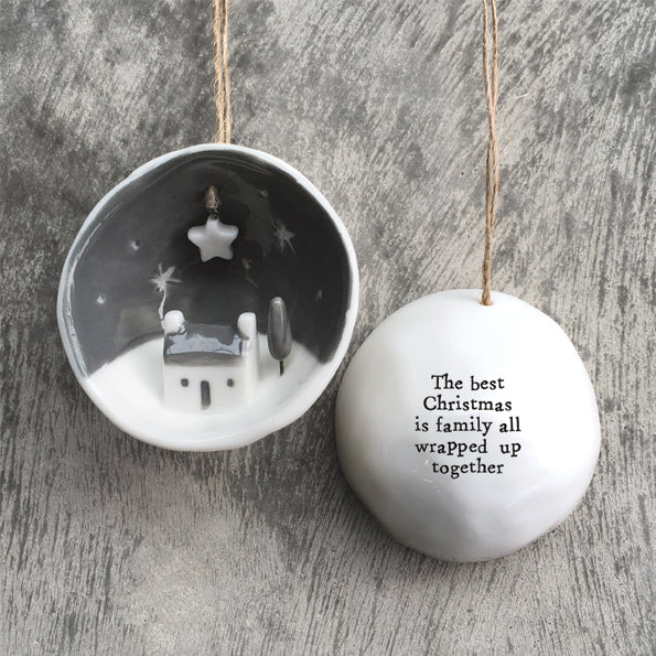 East of India Half Porcelain Bauble - Best Christmas