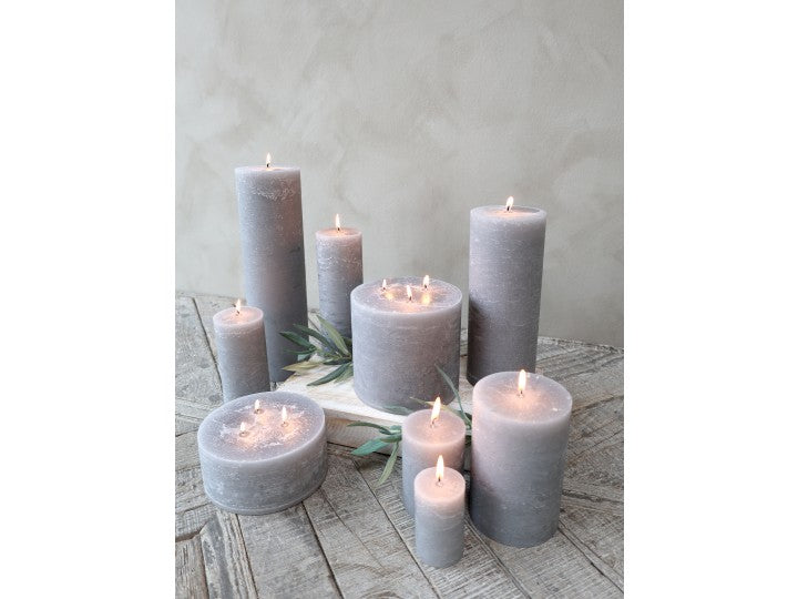 Macon Pillar Candle Rustic - French Grey
