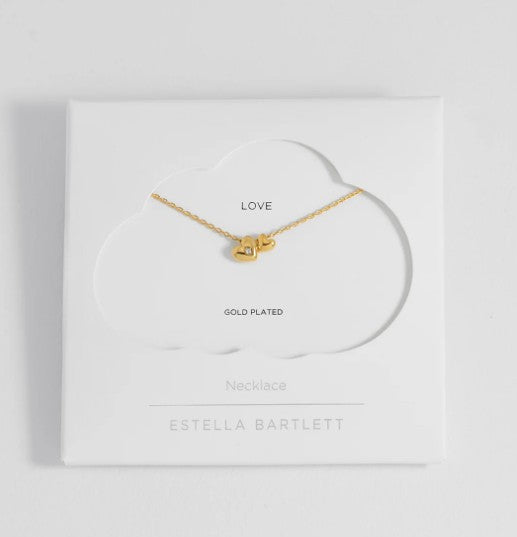 Estella Bartlett Double Heart and CZ Necklace