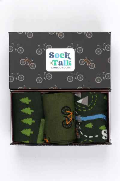 Men's Bamboo Socks Gift Box - Mountain Biking
