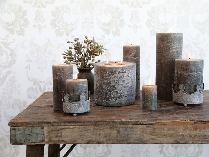Macon Pillar Candle Rustic - Olive