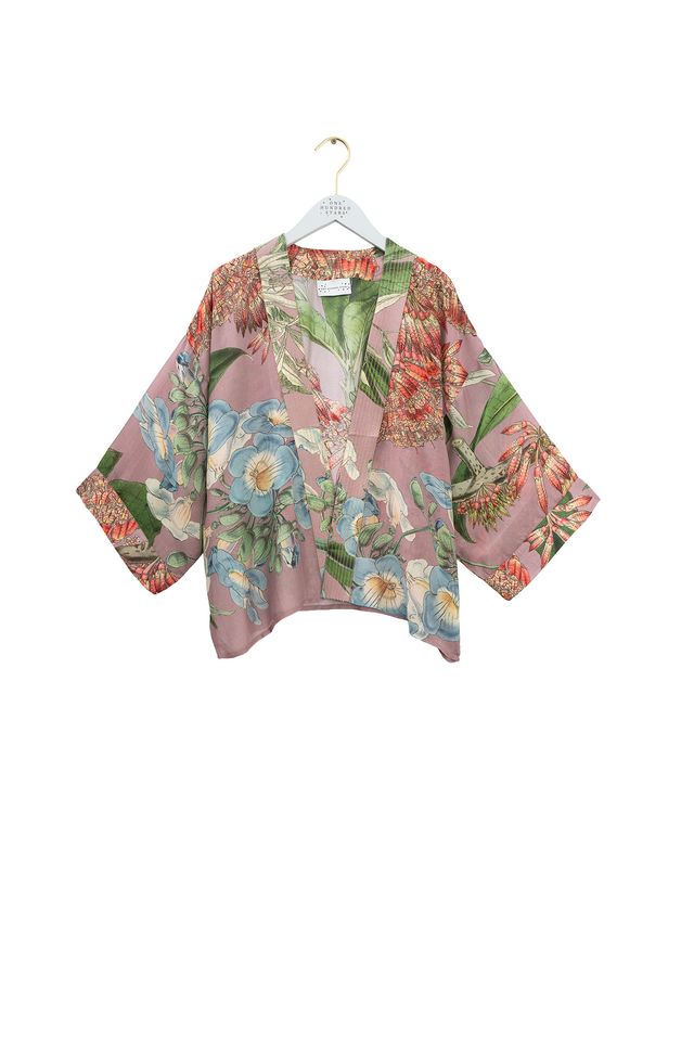 One Hundred Stars Rhodoleia Kimono - Pink