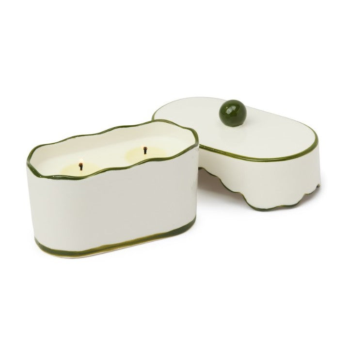 Paddywax Boxed Porcelain Ceramic Dish Candle - Smoked Pistachio