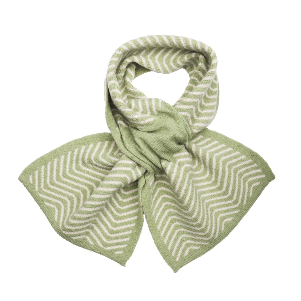 Pull Through Scarf - Herringbone Green