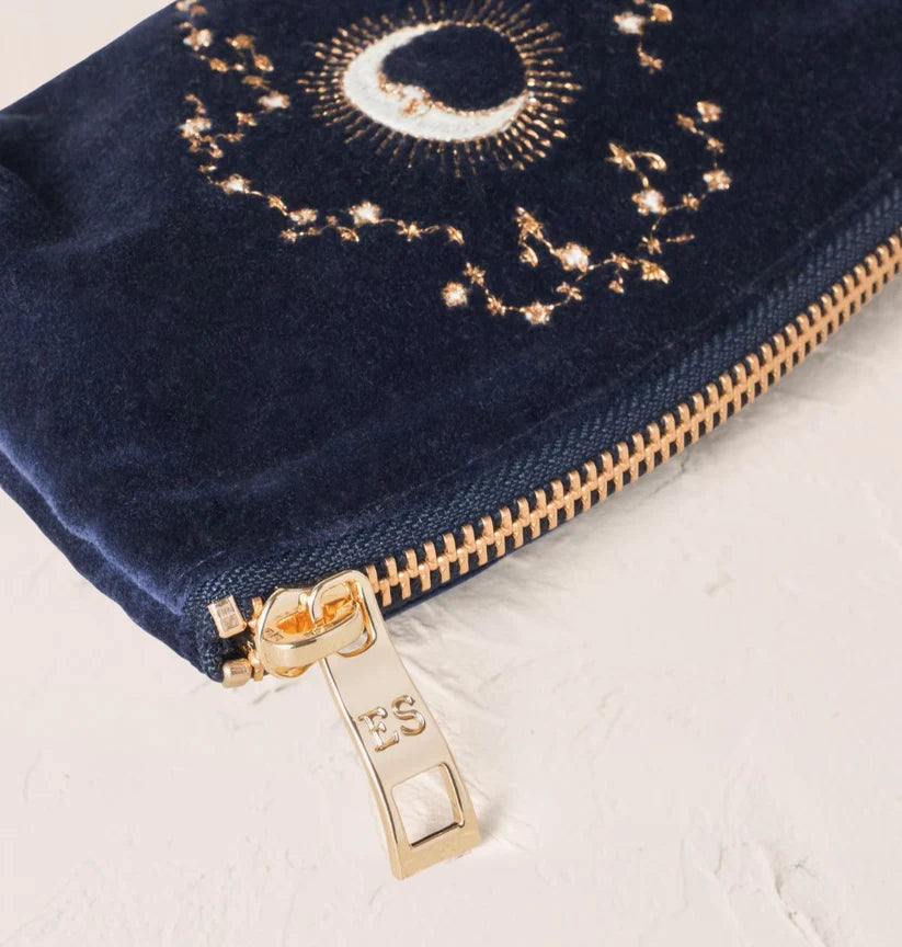 Elizabeth Scarlett Navy Coin Purse - Celestial Sun & Moon