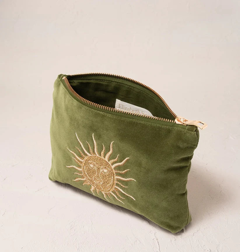 Elizabeth Scarlett Fern Green Velvet Mini Pouch - Sun Goddess