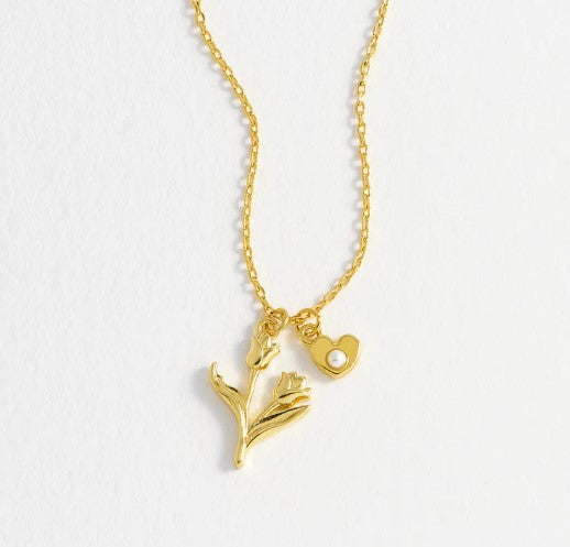 Estella Bartlett Pearl heart Tulip Pendant