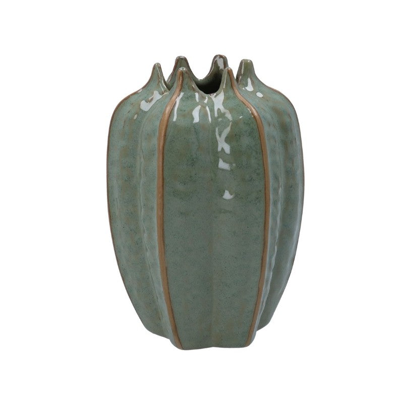 Gisela Graham Stoneware Vase Green Pod