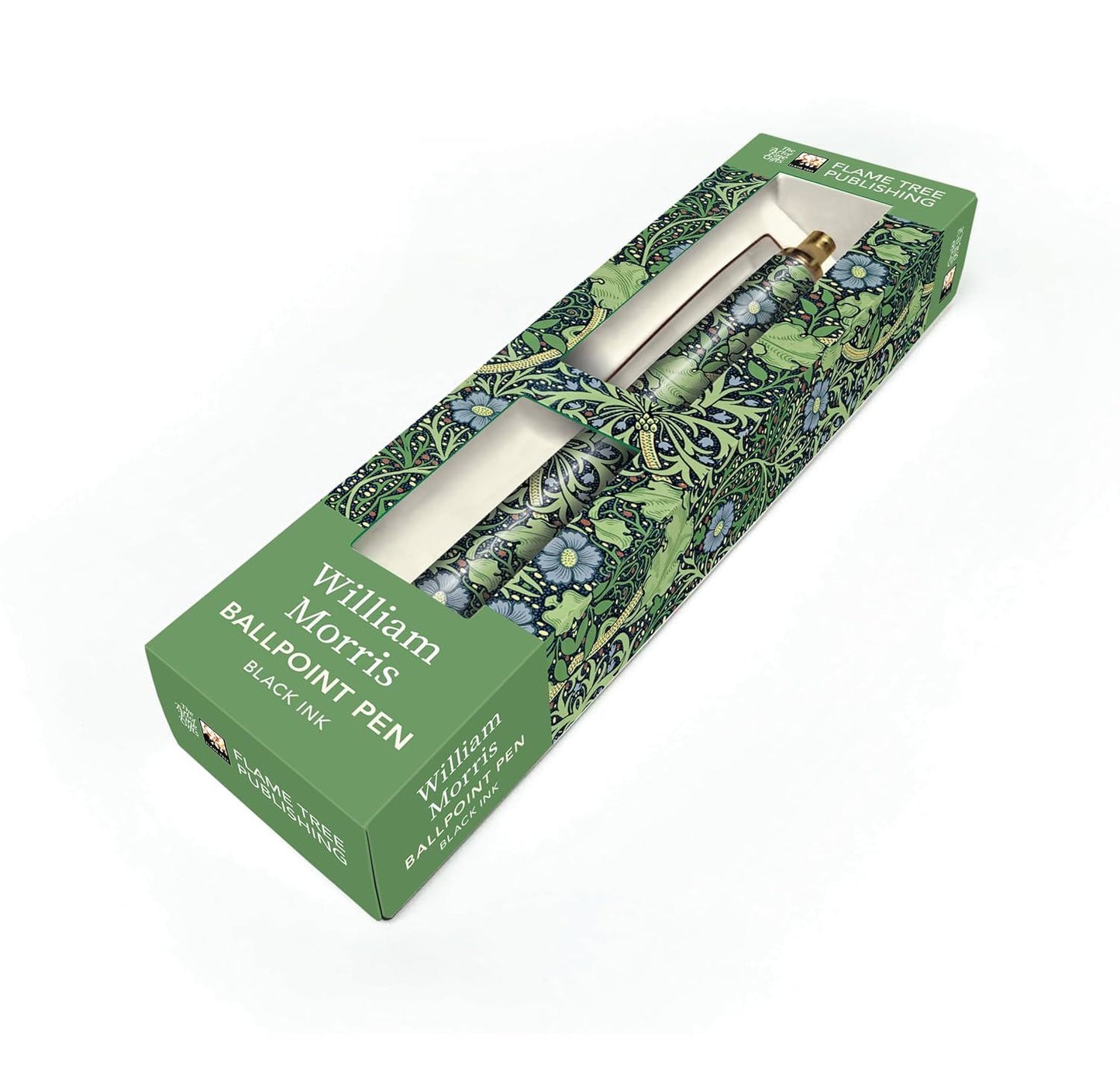 William Morris Seaweed Boxed Pen - Flame Tree