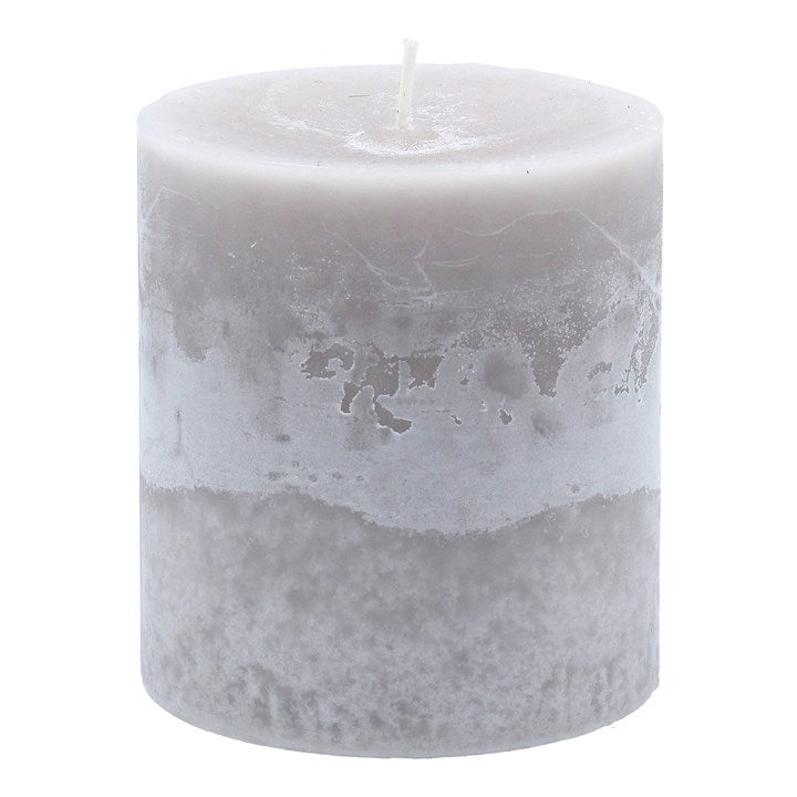 Gisela Graham Pillar Candle - Light Grey