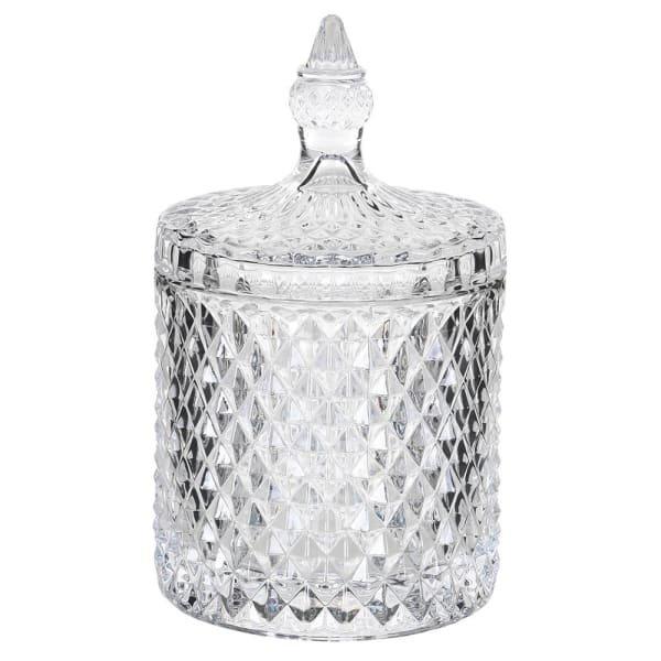 Cut Glass Jar with Lid