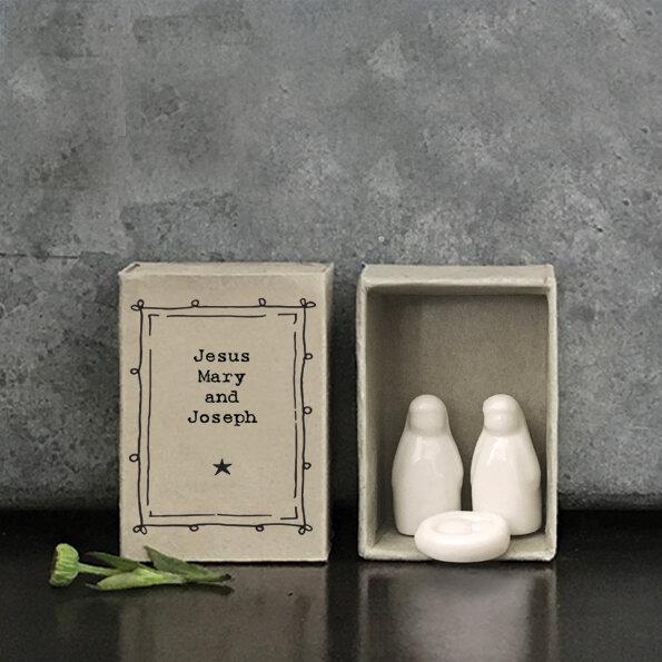 East Of India Matchbox Jesus, Mary and Joseph