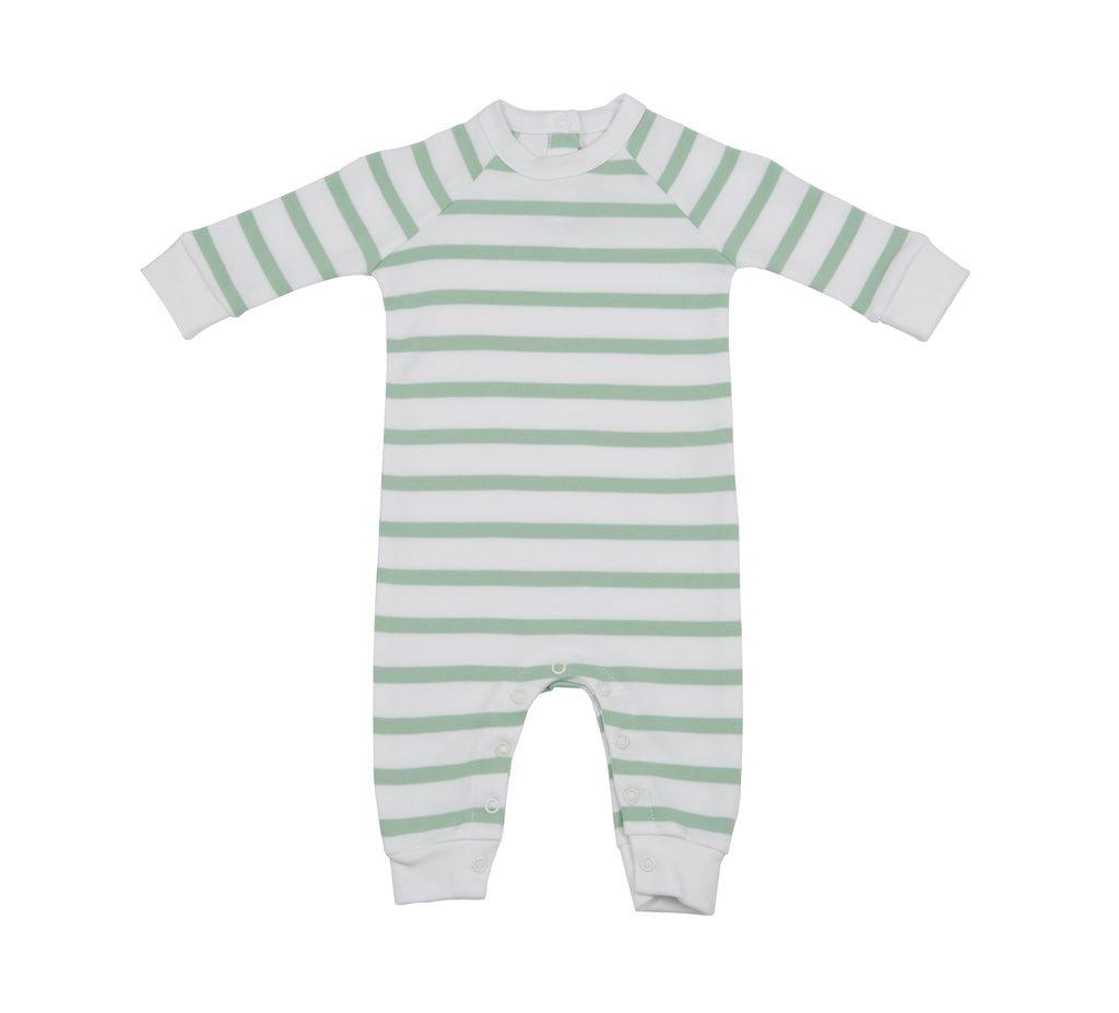 Bob & Blossom Sea Foam and White Striped All-In-One
