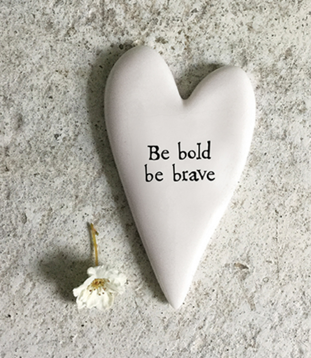 East of India Tiny Heart Token Be Bold Be Brave
