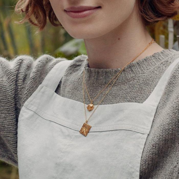 Alex Monroe Artichoke Necklace With Engraved Heart