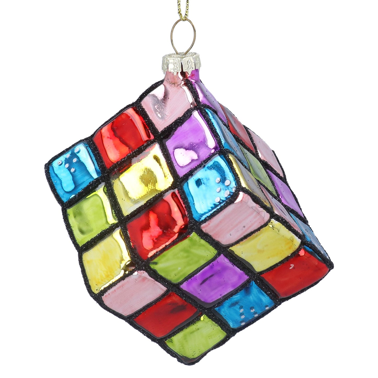 Gisela Graham Glass Rubiks Cube Decoration