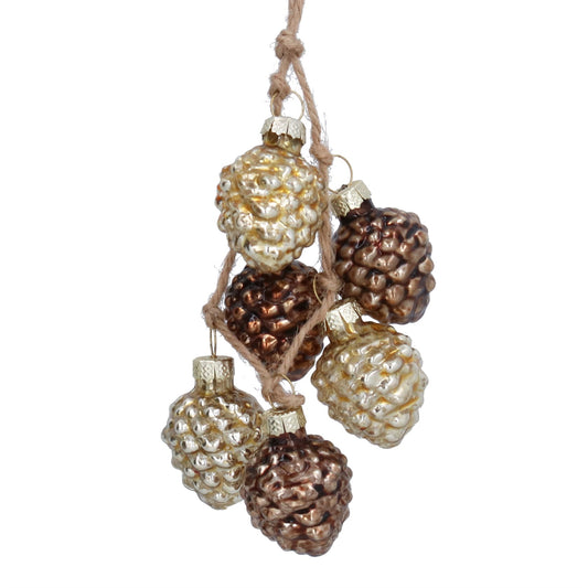 Gisela Graham Glass Shape Pinecone Cluster