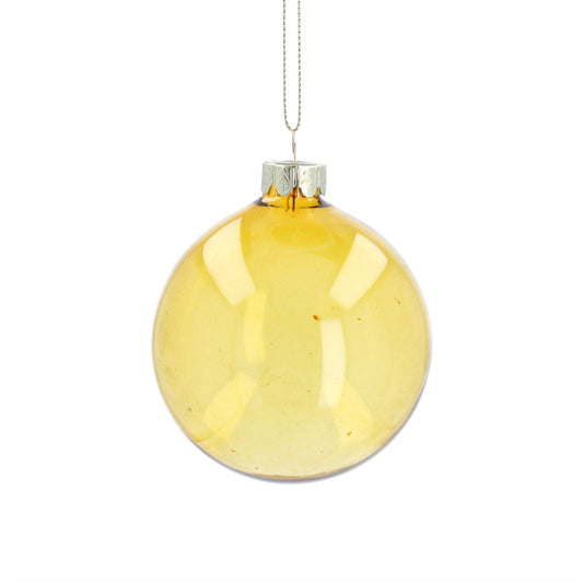 Gisela Graham Clear Yellow Glass Ball