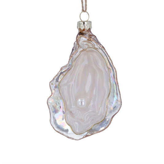 Gisela Graham Glass Oyster Shell with Pearl