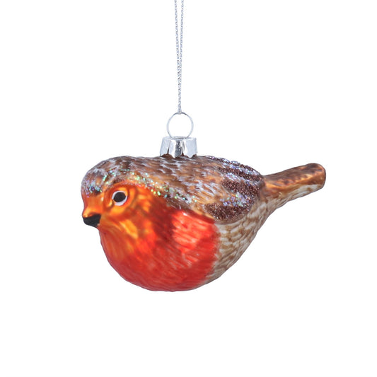 Gisela Graham Painted Glass Robin Decioration