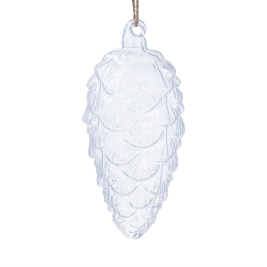 Gisela Graham Clear Glass Cone Decoration