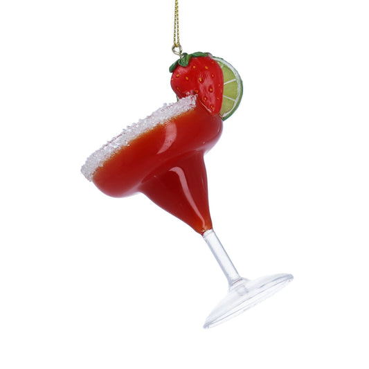 Gisela Graham Glass Strawberry Daiquiry Decoration