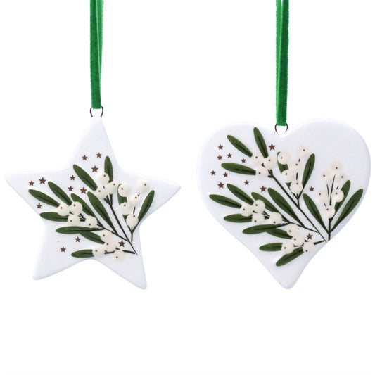 Gisela Graham Ceramic Mistletoe Decoration