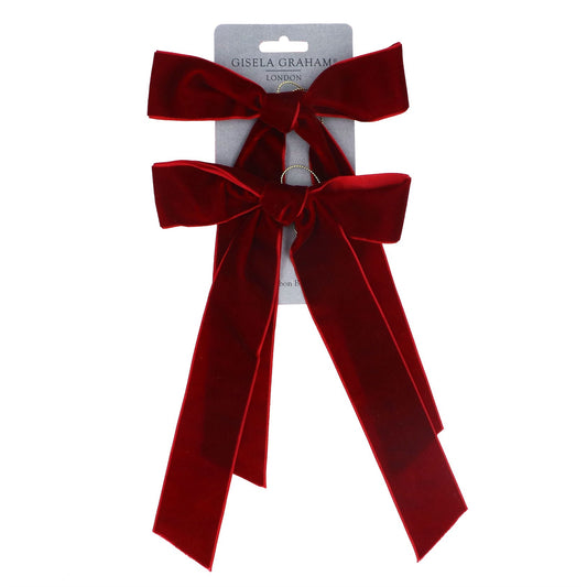 Gisela Graham Plum Velvet Bow Decoration