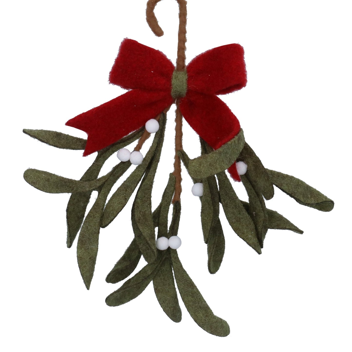 Gisela Graham Mixed Wool Mistletoe Bunch With Bow