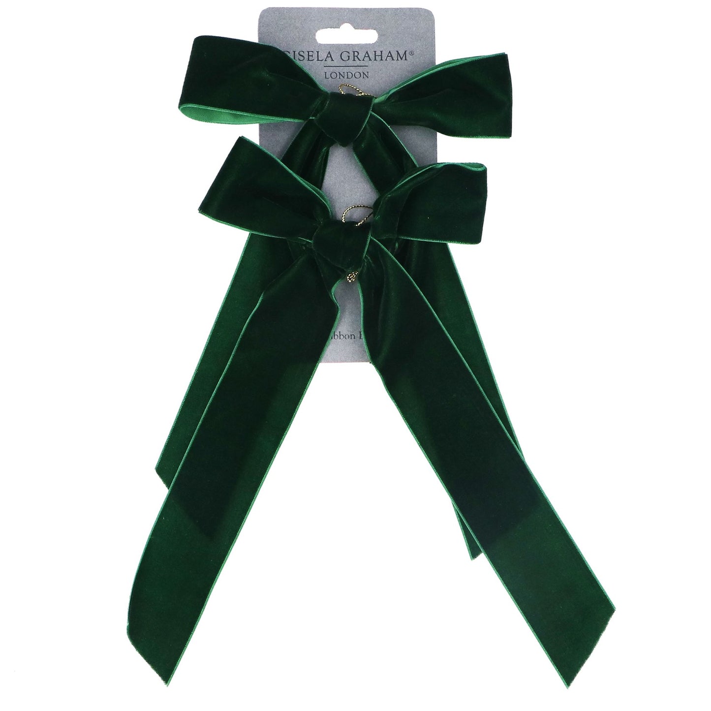 Gisela Graham Dark Green Velvet Bow Decoration