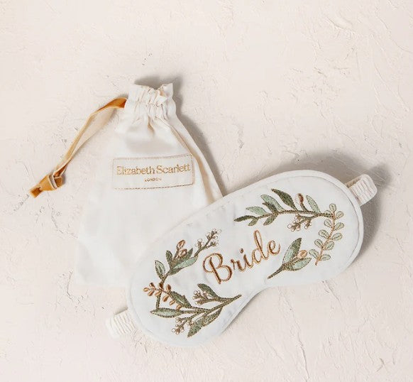 Elizabeth Scarlett Cream Velvet Eye Mask - Olive Branch Bride