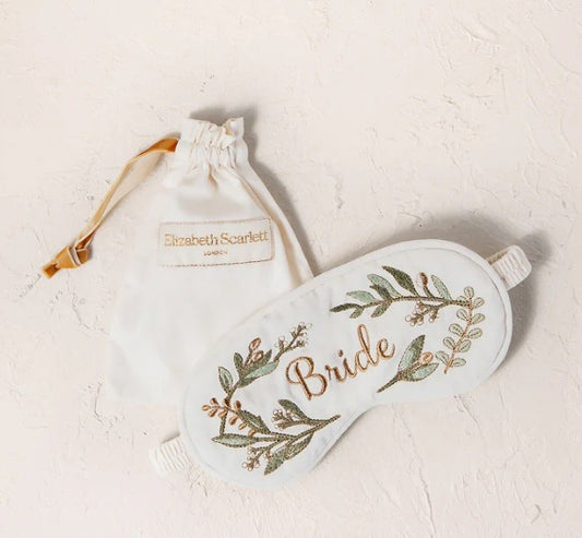 Elizabeth Scarlett Cream Velvet Eye Mask - Olive Branch Bride