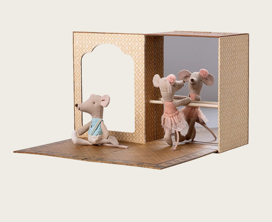 Maileg Ballet Mice in Dance Studio - Little Sister & Brother