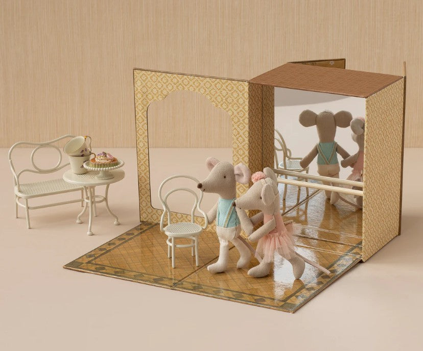 Maileg Ballet Mice in Dance Studio - Little Sister & Brother