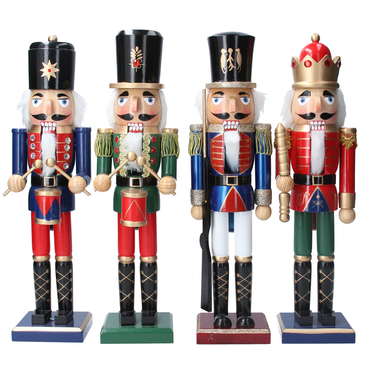 Gisela Graham Coloured Wooden Nutcracker Ornament