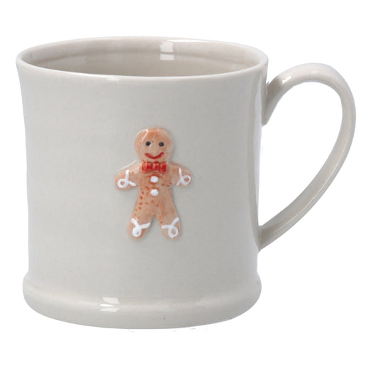 Gisela Graham Stoneware Mini Mug with Gingerbread Man