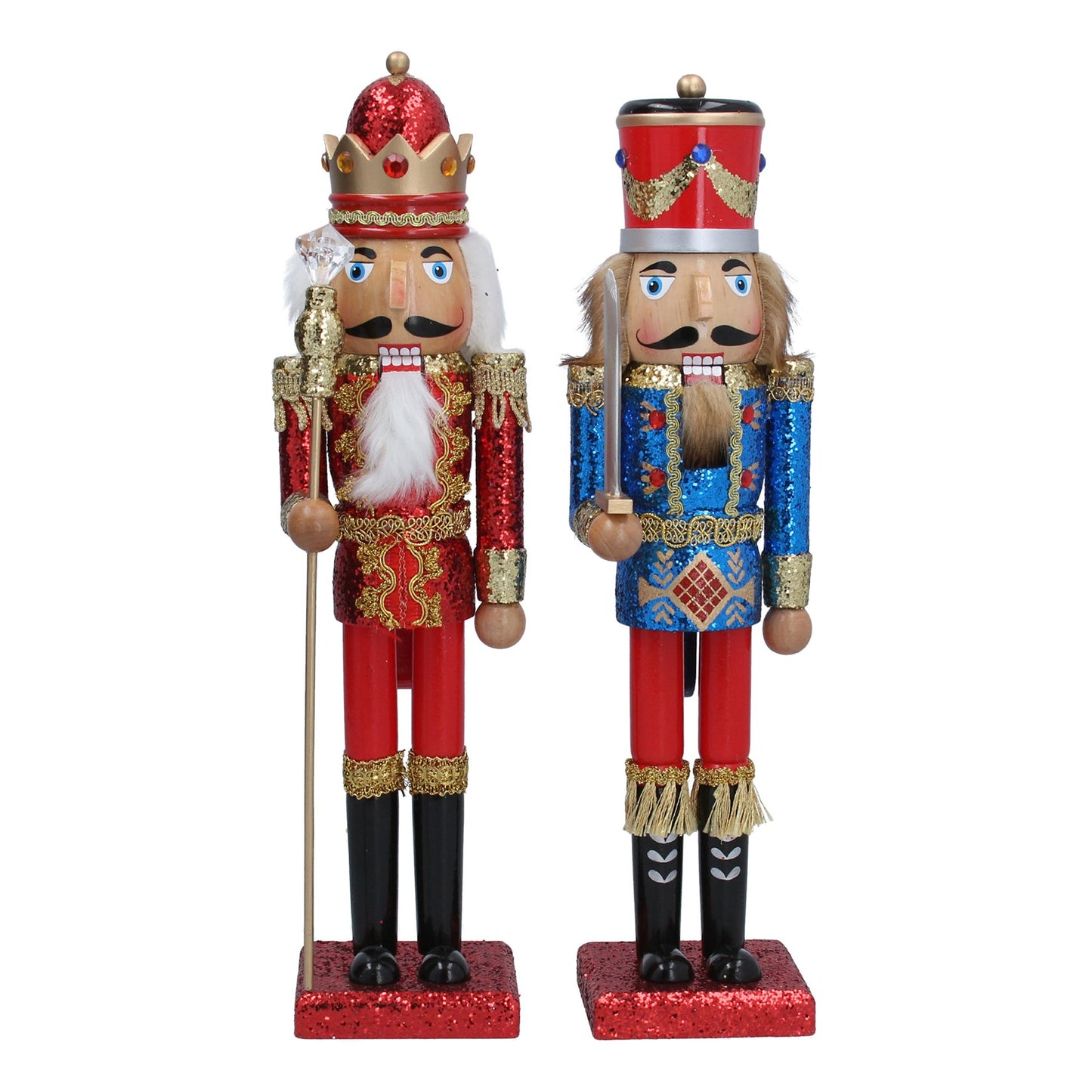 Gisela Graham Red/Blue Sparkling Nutcracker Ornament