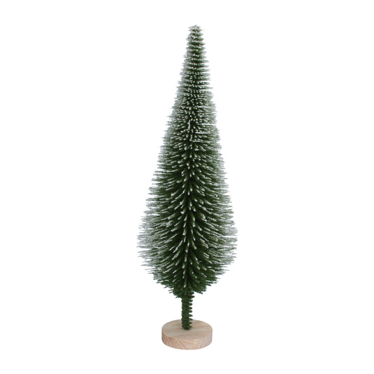 Gisela Graham Green/White Bristle Conifer Ornament