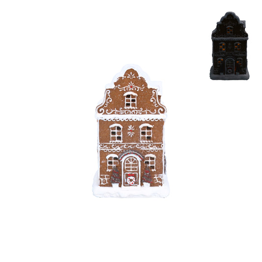Gisela Graham White Iced LED Gingerbread Townhouse