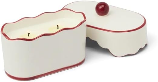 Paddywax Boxed Porcelain Ceramic Dish Candle Red - French Linen & Orris