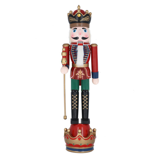 Gisela Graham Large Wooden Nutcracker on Crown Plinth