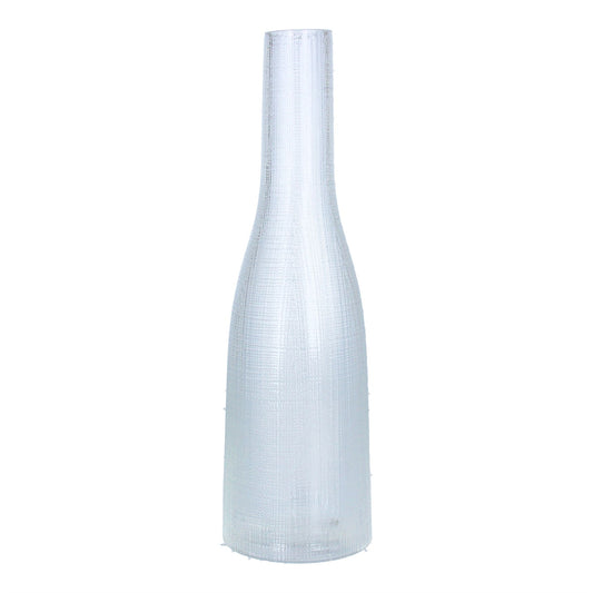 Gisela Graham Clear Etch Effect Glass Bottle Vase