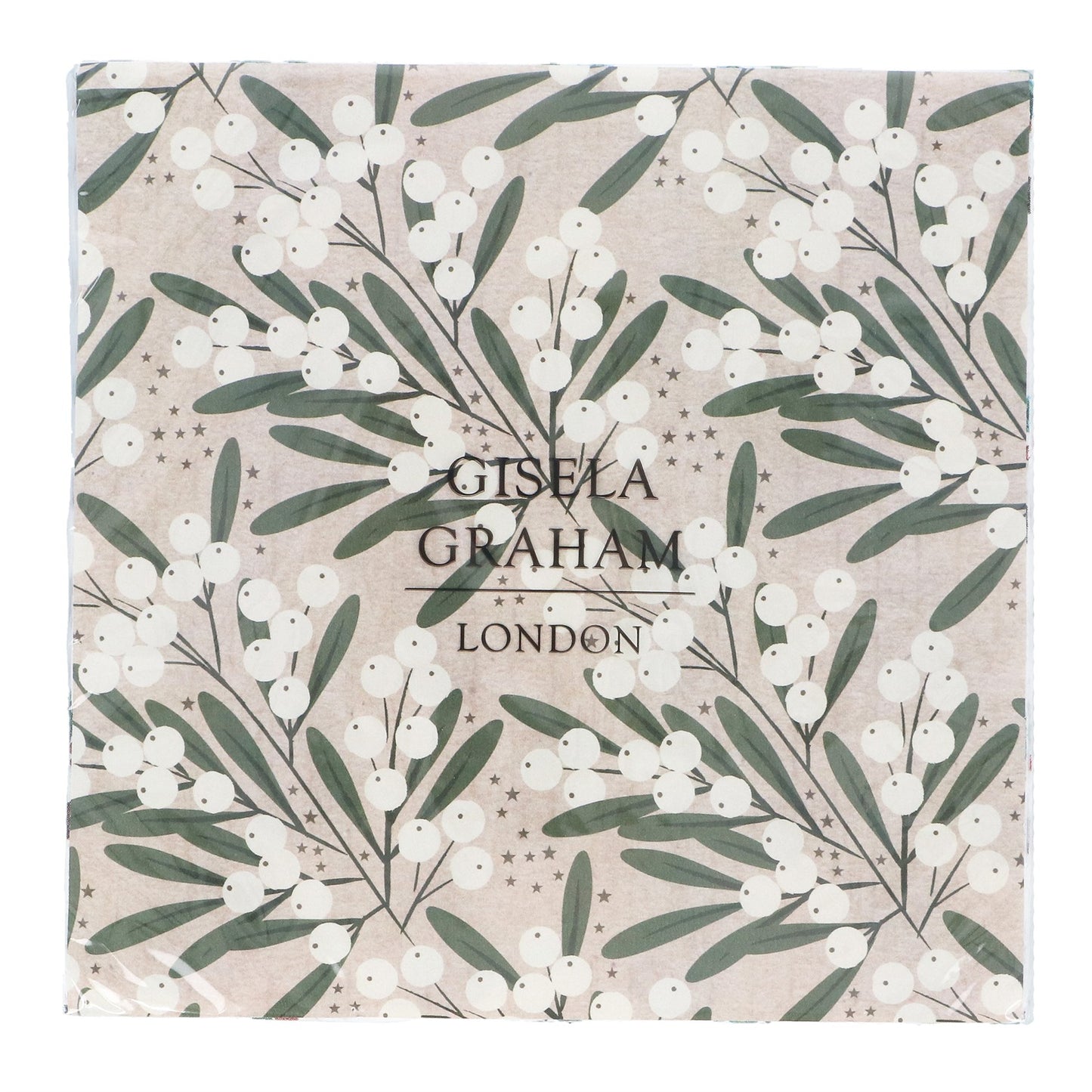 Gisela Graham Mistletoe Ivory Paper Napkins