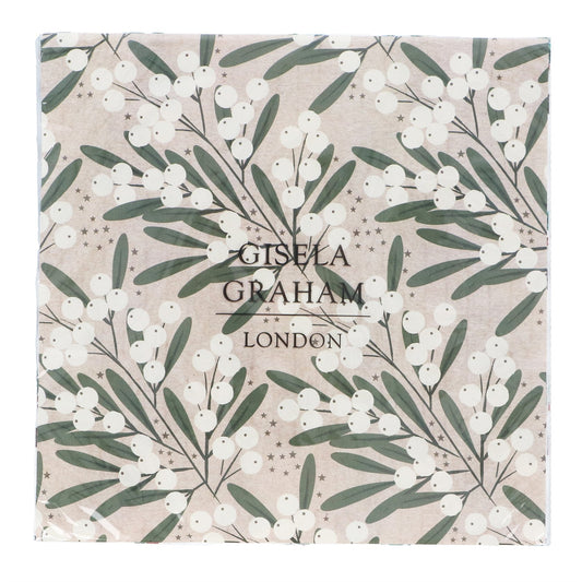 Gisela Graham Mistletoe Ivory Paper Napkins